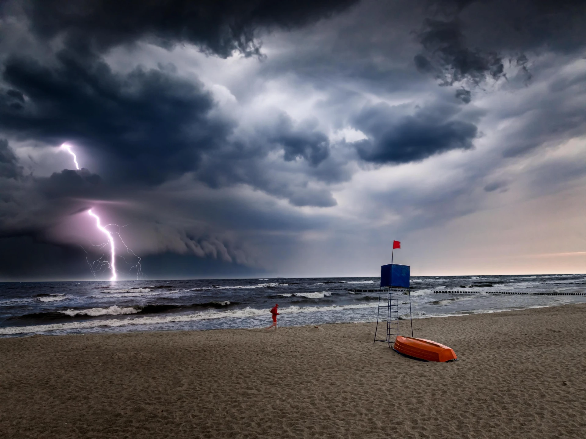Thunderstorm on the beach